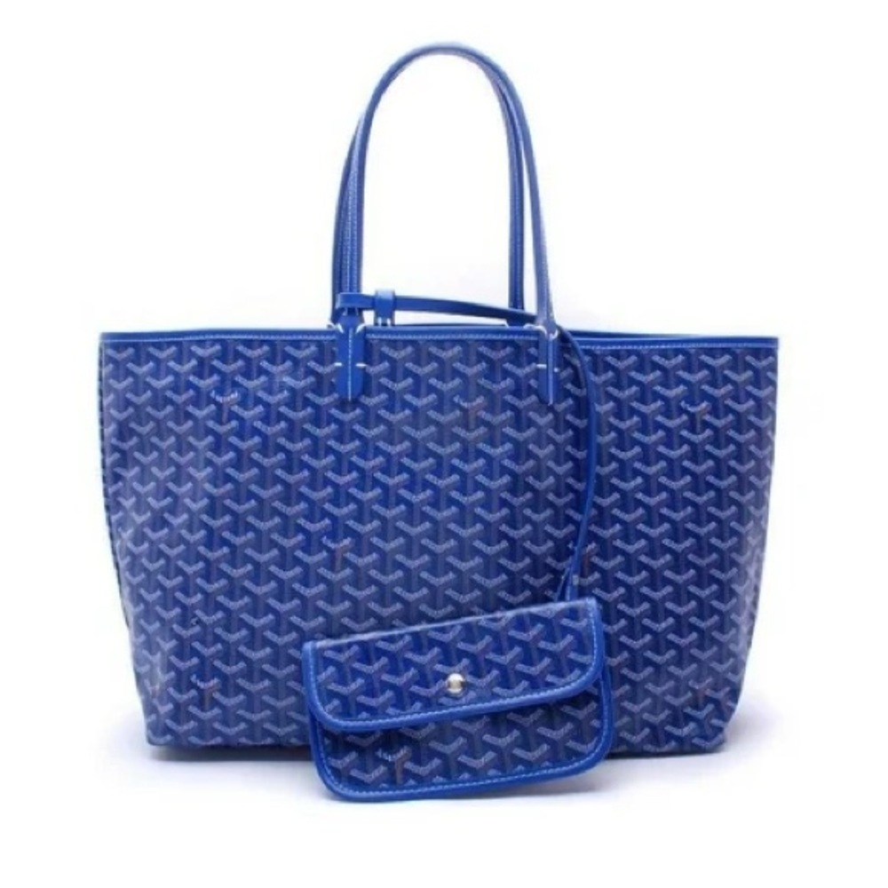 Beautiful Medium Blue Tote bag includes cute wallet, Genuine PU leather